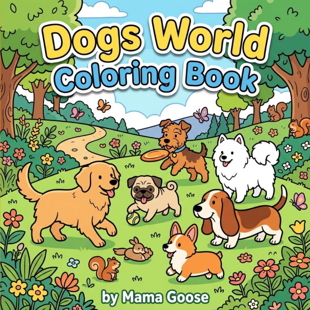 Dogs World Coloring Book